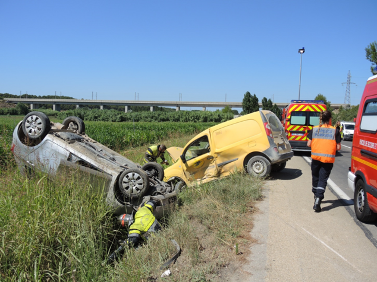 Positions finales des véhicules accidentés -Auteur Bastien Canu UGE-lma